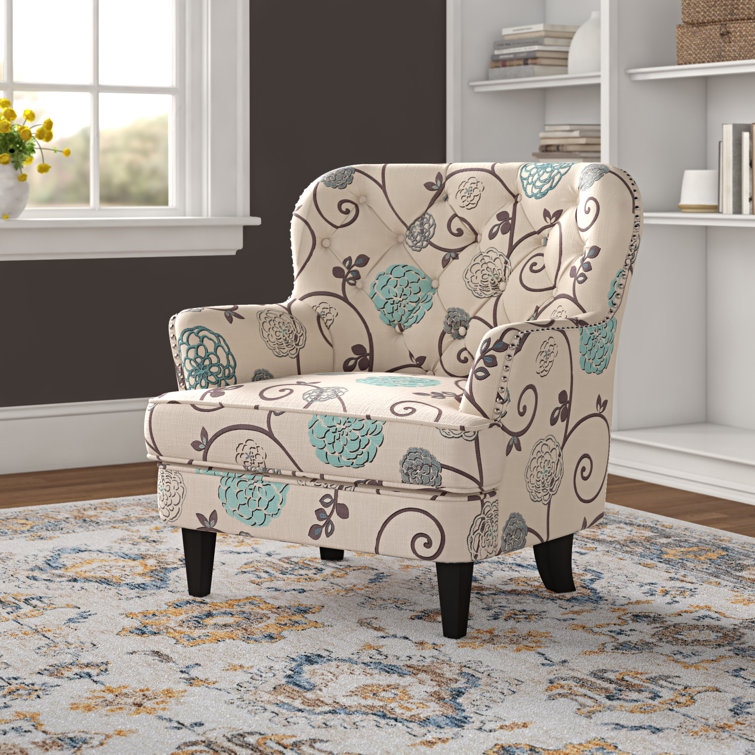 Grey floral online armchair